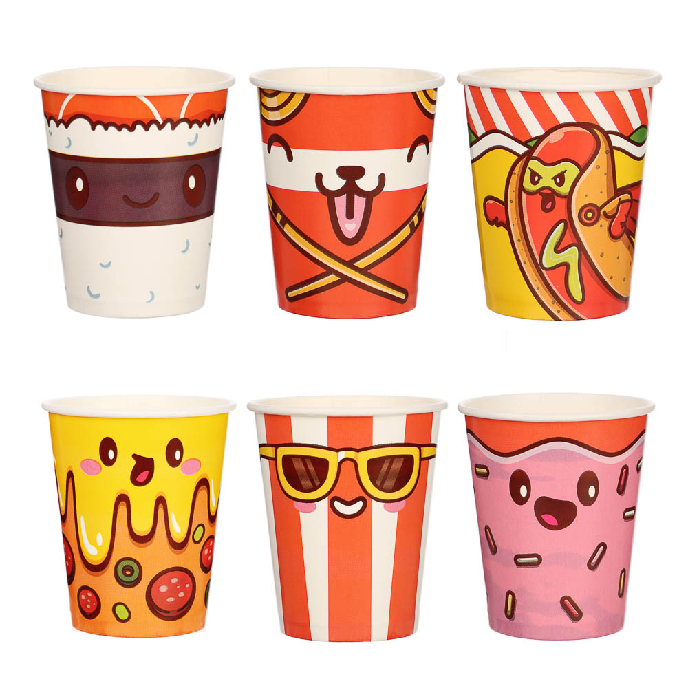 Набор бумажных стаканов Ожившая еда, 6 шт*250 мл - #2