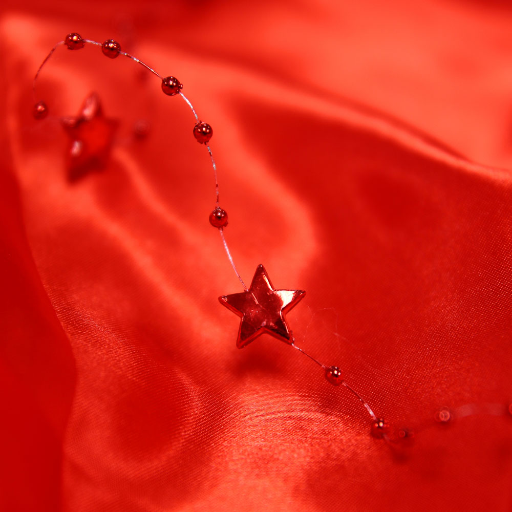 СНОУ БУМ Бусы декоративные, шары и звезды, 200см, пластик, цвет красный (А03) - #6