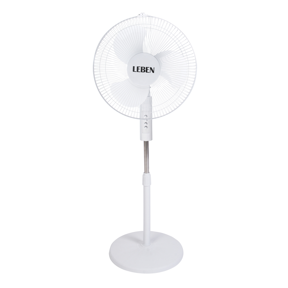 Вентилятор напольный тм LEBEN 45Вт, 3 скорости, диаметр 43см, 220в, белый - #1