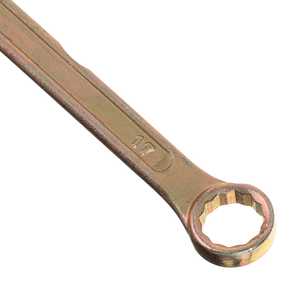 ЕРМАК Ключ рожково-накидной, 17мм, желтый цинк - #4