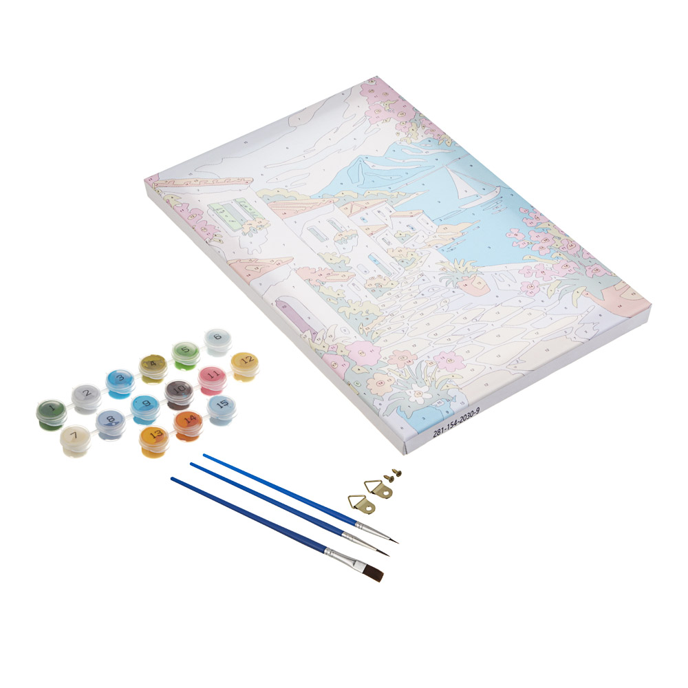 ХОББИХИТ Картина по номерам, комплект (основа, акриловые краски, кисть), 20х30см, 10 дизайнов - #3