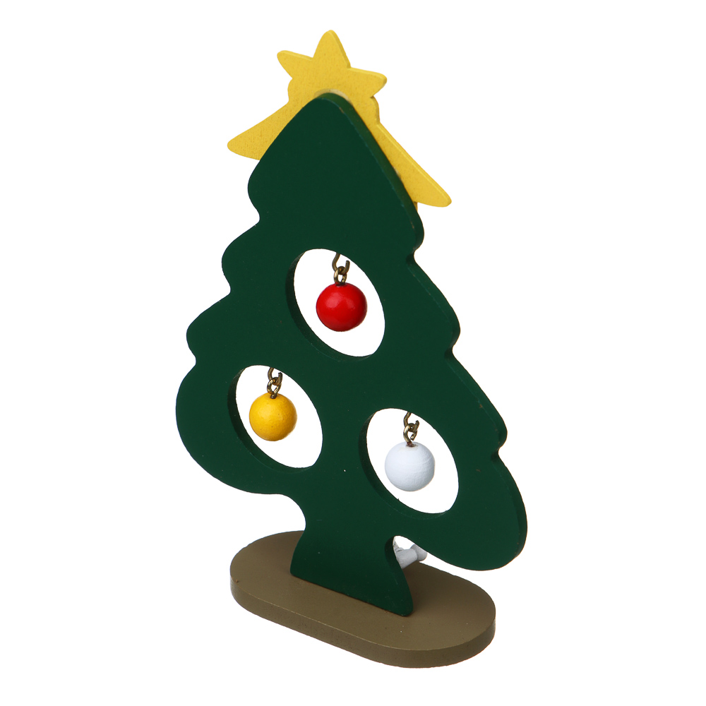 СНОУ БУМ Декор новогодний "Елочка с игрушками", 9х14см, МДФ, металл - #5