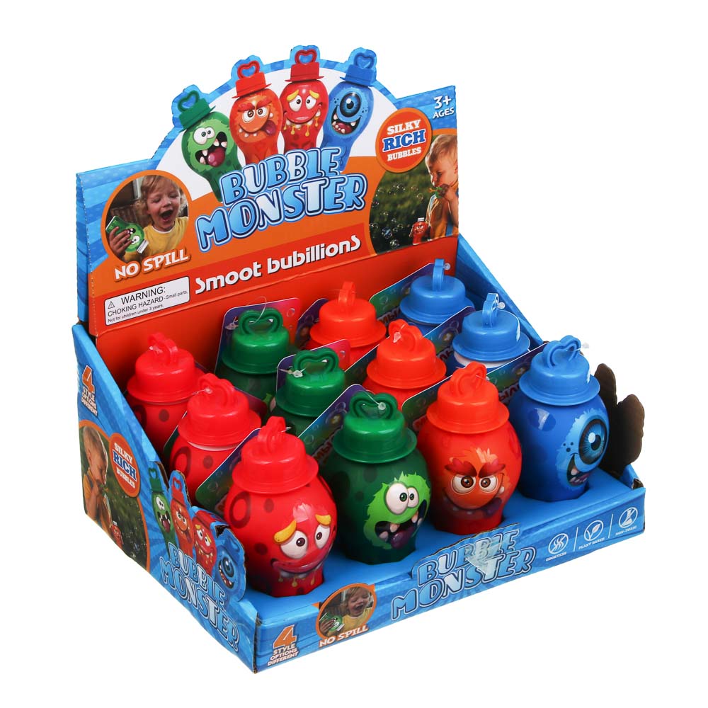 Мыльные пузыри непроливайка, "Монстрики", PET, PP, TPR, мыл. раствор 30мл - #4