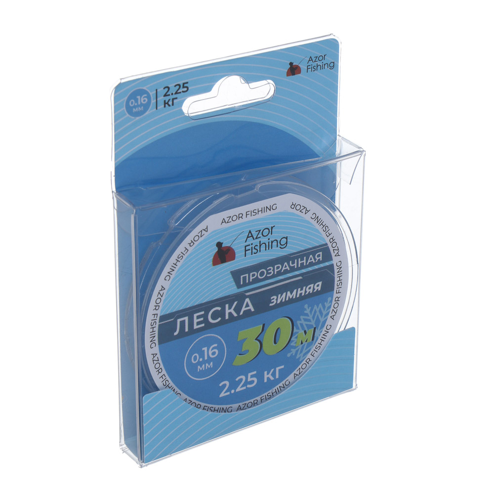 Леска зимняя тм AZOR FISHING, 30м, 0,16мм, 2,25кг, прозрачная - #3