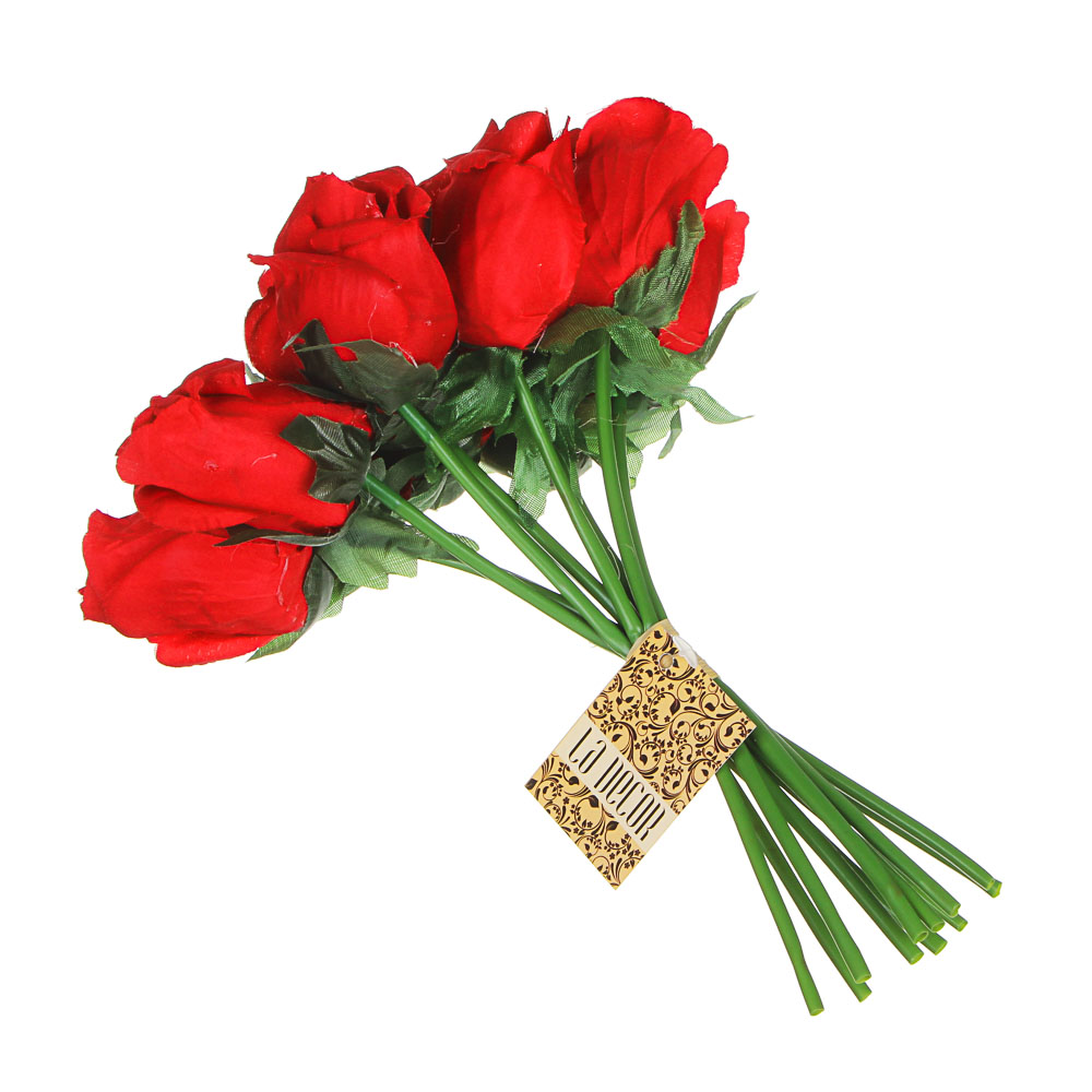 LADECOR Букет роз, 25см, пластик, полиэстер, 11 роз, 6 цветов - #9