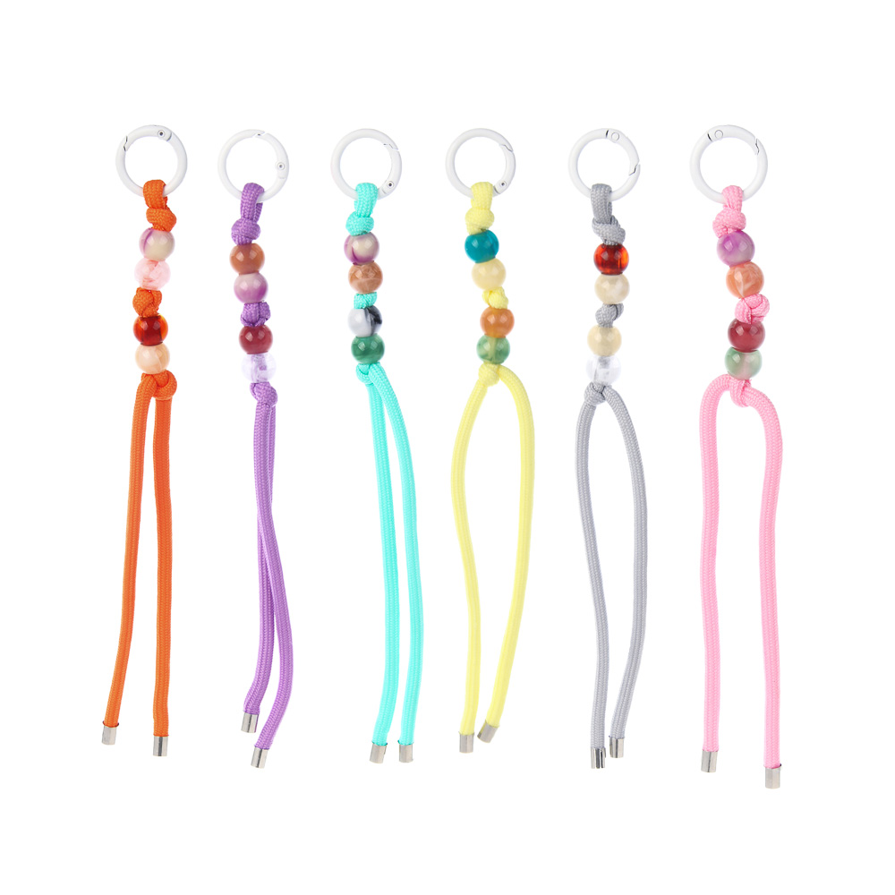 Подвеска брелок паракорд и бусины тм ЮL Indian Summer, нейлон, пластик, 21 см, 6 цветов - #1