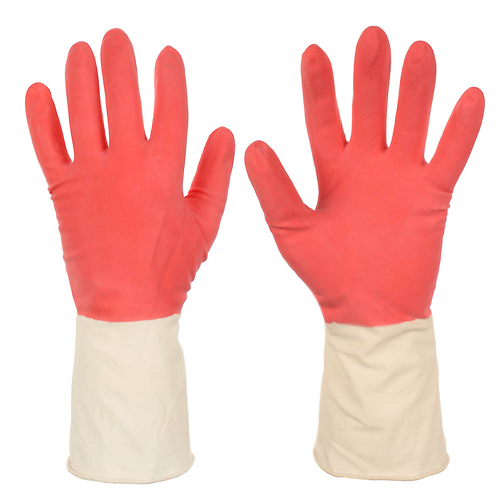 Перчатки хозяйственные тм Archdale, прочные,красно-белые в инд. упак. р.М - #1