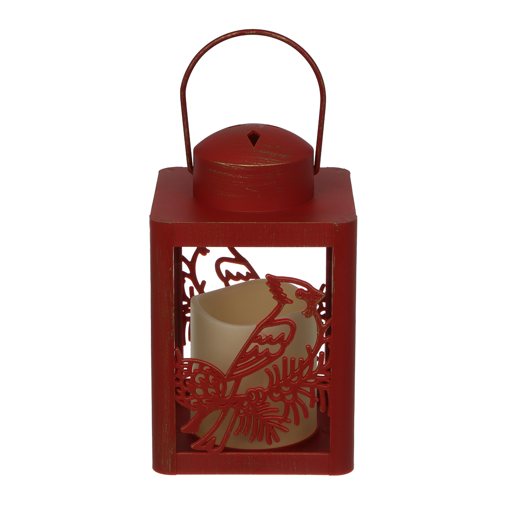 Светильник декоративный LED в виде фонаря тм СНОУ БУМ, 10x10x17 см, ABS, PP, стекло, 3xAAA, арт.2 - #2