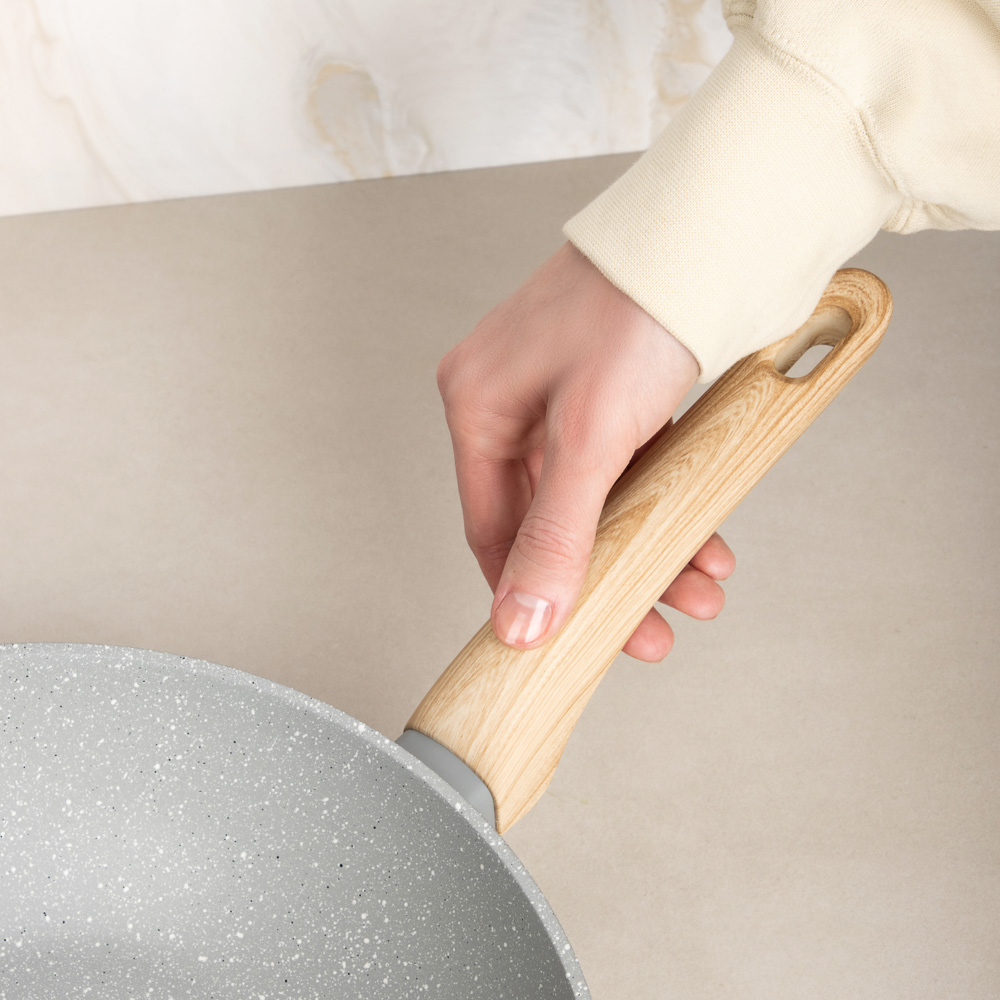 SATOSHI Берг Вок литой d28см, антипригарное покрытие Мрамор, индукция - #14