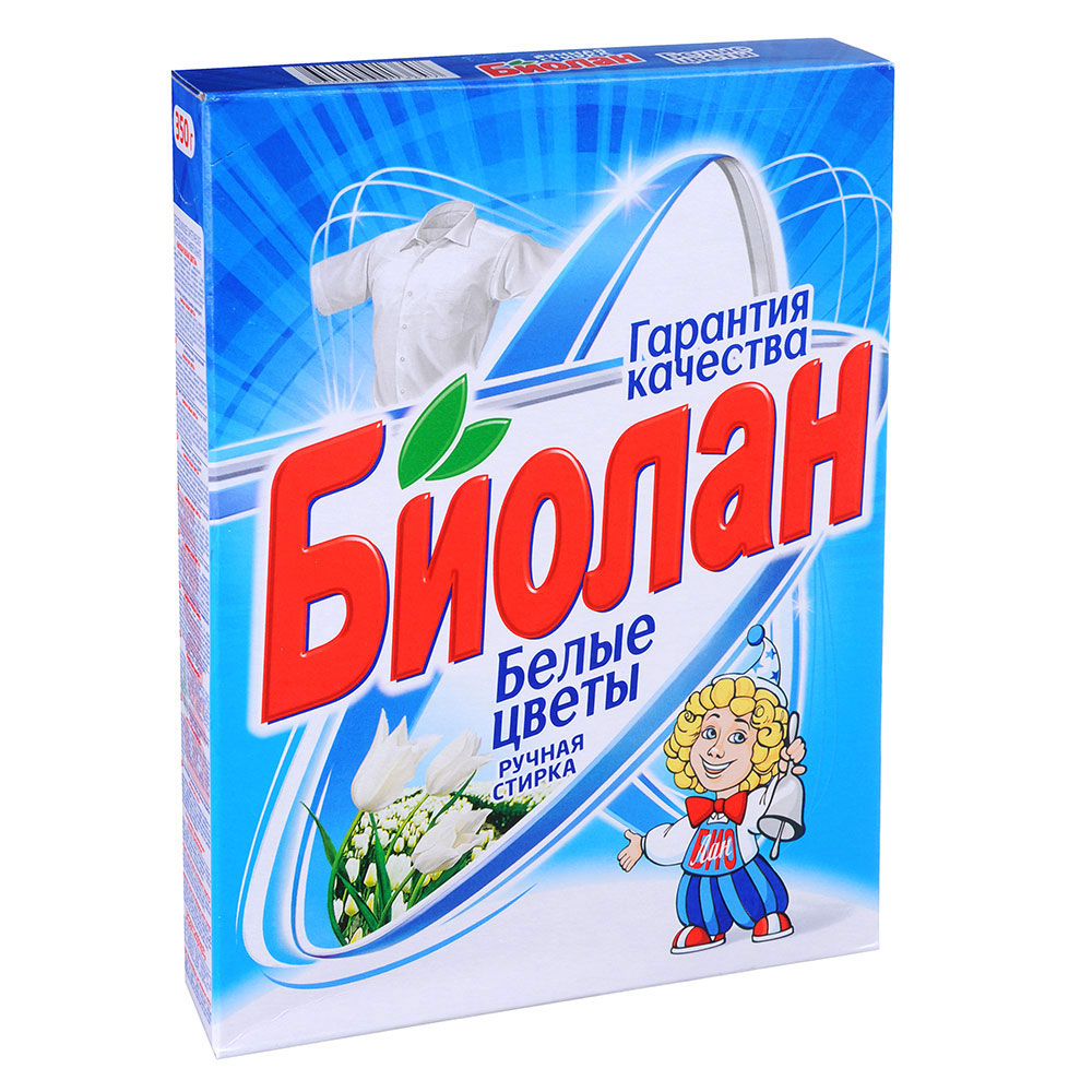 Стиральный порошок БИОЛАН Ручная стирка, Белые цветы, к/к,350 гр - #1