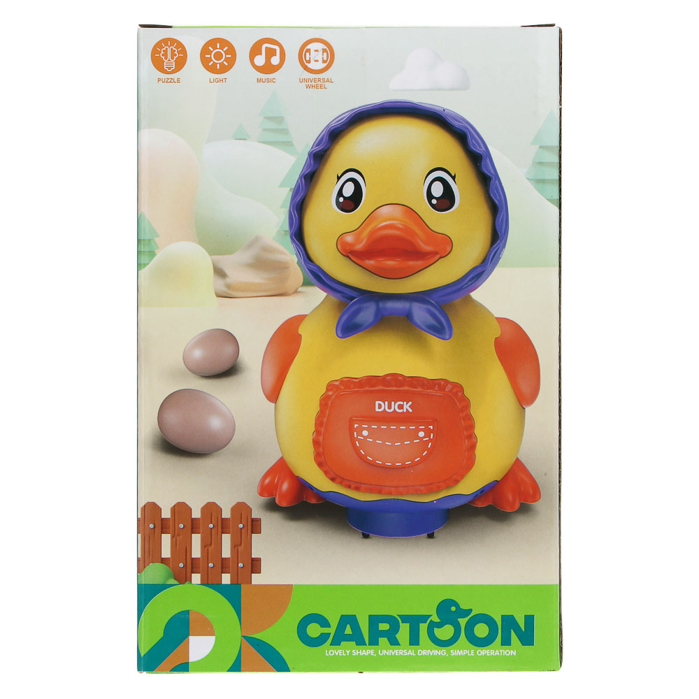ИГРОЛЕНД Игрушка интерактивная ползунок "Утка-несушка", звук, ABS, 3хААА, 12х12х18,5 см - #3