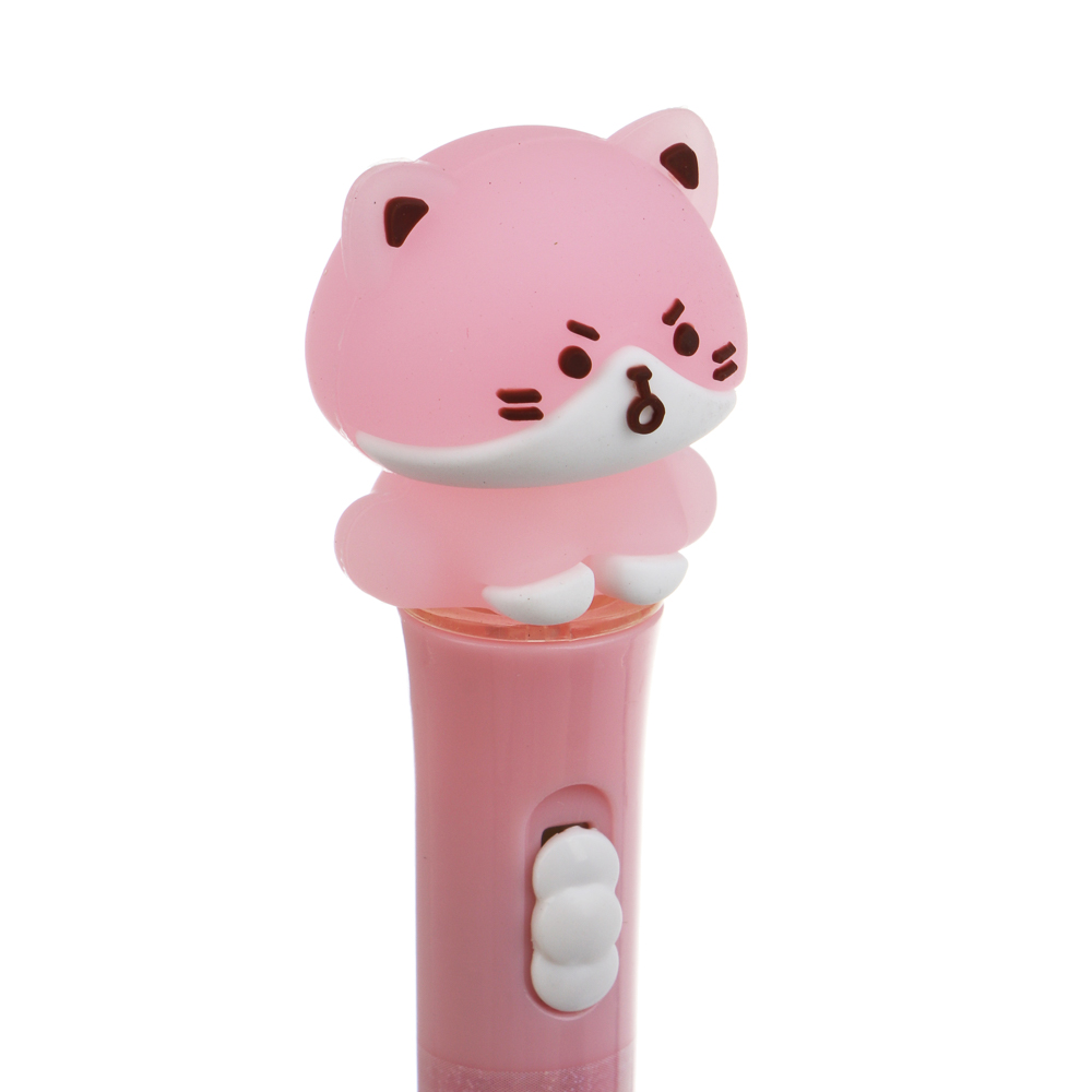 Ручка гелевая черная 0,5мм, с LED подсветкой "Котики", 4 вида - #6