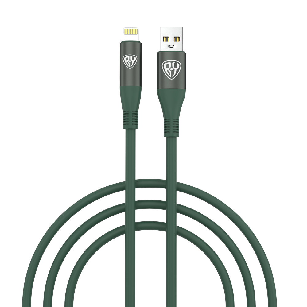 BY Кабель для зарядки Flexi iP, 1 м, 2.4А, Быстрая зарядка, зеленый - #1