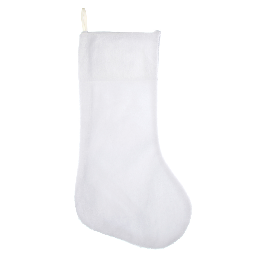 СНОУ БУМ Носок декоративный новогодний, 25x44см, полиэстер, белый - #1
