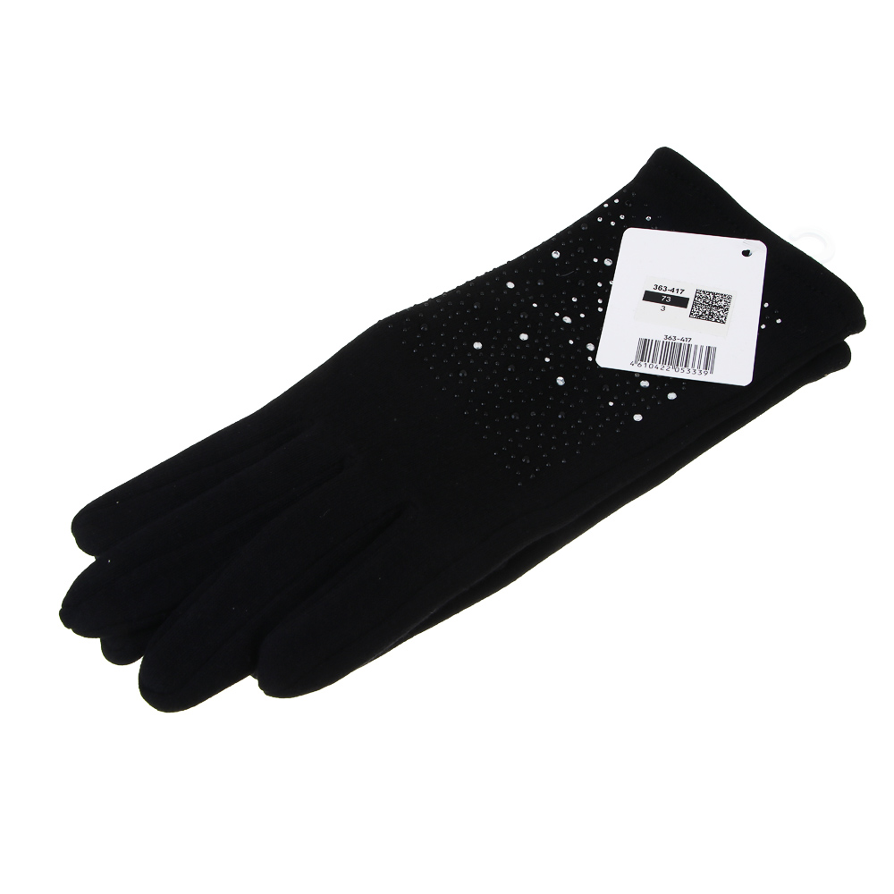 GALANTE Перчатки женские контактные, р.18-20, 50% полиэстер, 50% хлопок, черные, ОЗ25-01 - #5