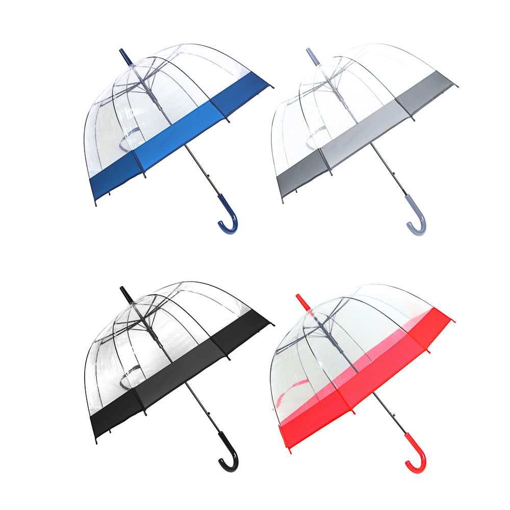 Зонт-трость женский, сплав, пластик, ПВХ, 58см, 8 спиц, 4 дизайна - #1