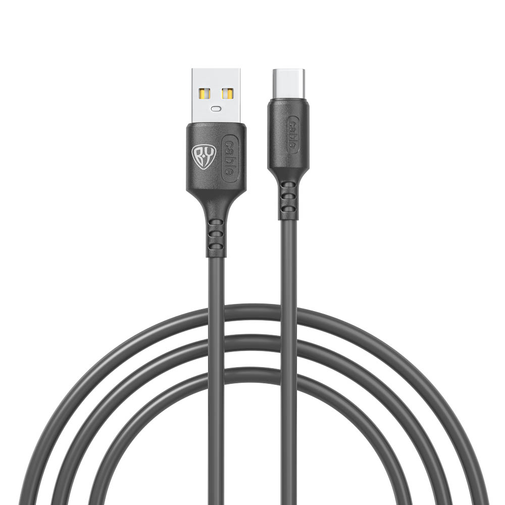 Кабель для зарядки USB(A)-Type C BY Fusion, 18Вт, 1 м, 3A, TPE, чёрный - #1