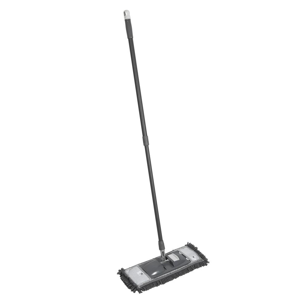 Швабра со сменной насадкой тм VETTA Премиум Грей, телеск. ручка 83-126см, микрофиб. 44x15см, шенилл - #1