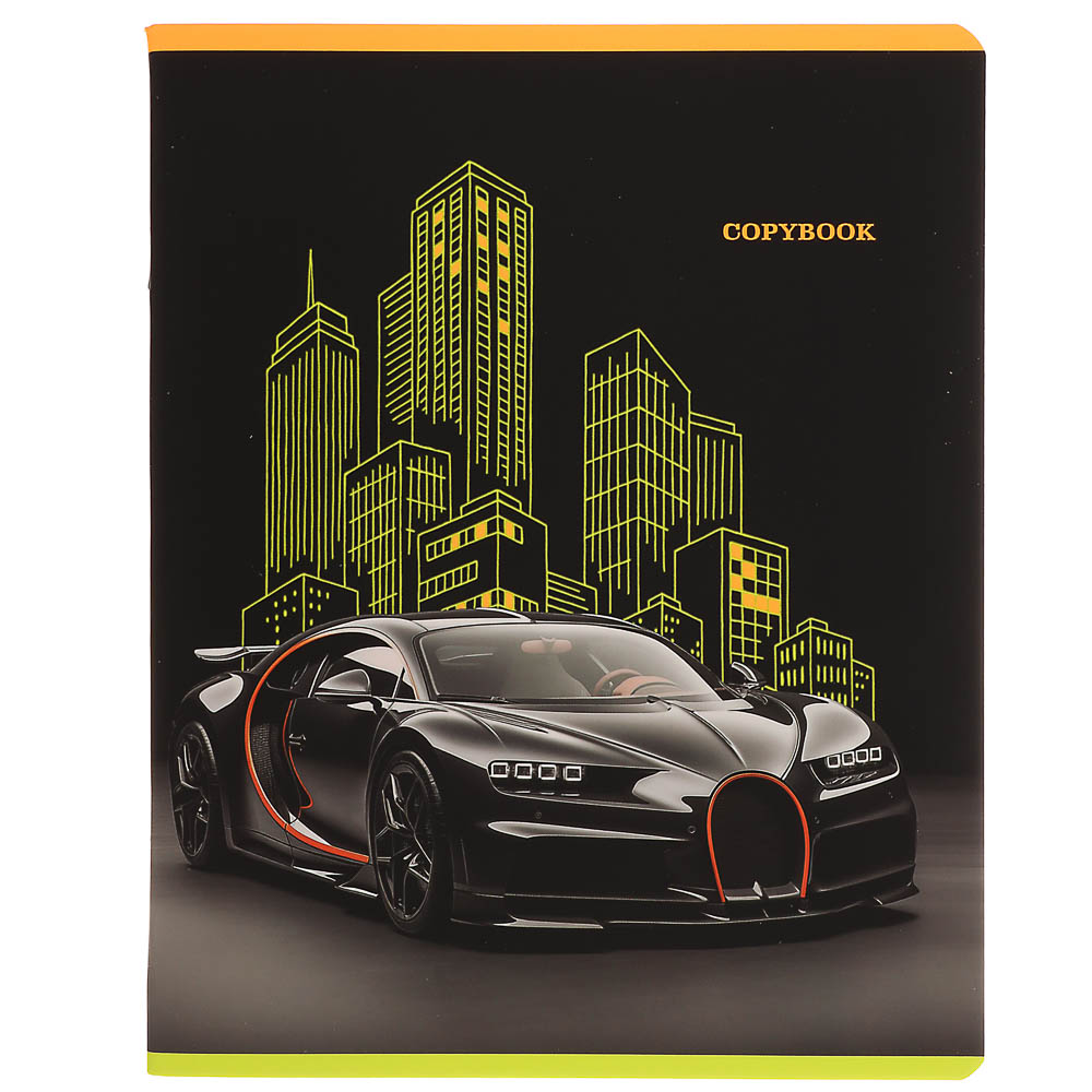 Тетрадь 48л. в клетку, офсет, обл.мел.картон, скрепка, софт тач, микс - #12