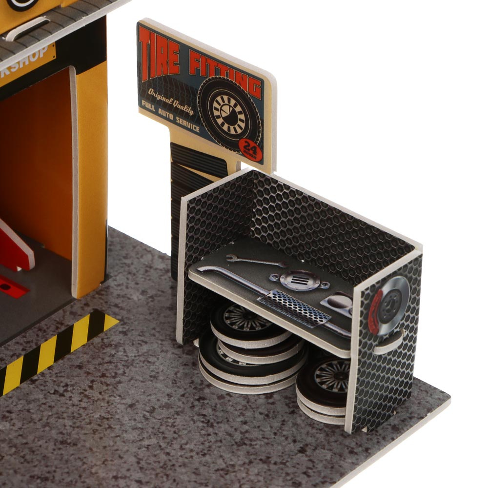 ИГРОЛЕНД Набор игровой "Сервисный центр", 2 машины, PP, металл, 24х21х4 см, 2 дизайна - #10