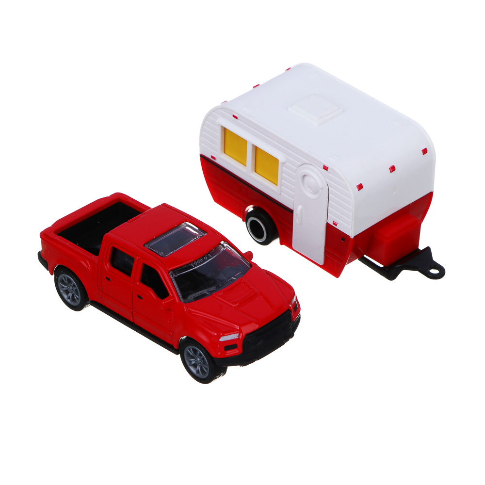 ИГРОЛЕНД Машина с прицепом "Автокемпер", инерция, металл, ABS, 21,5х5,3х6,9 см, 10 дизайнов - #7