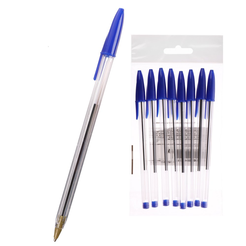 Набор ручек шариковых, синие, 8 шт. в уп. - #1