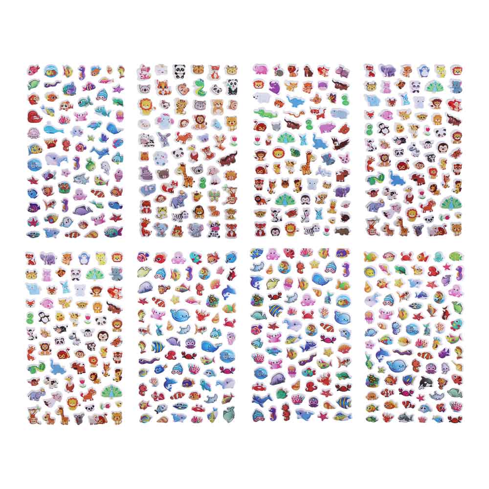 Набор наклеек "Каваи" 10х21,7см, объёмные, пластик, микс 8 дизайнов - #2