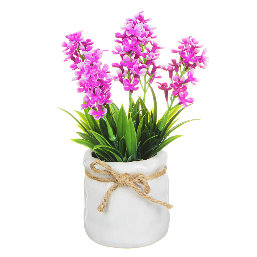 LADECOR Цветы в горшке 15,5х8х8см, полиэстер, керамика, 3 цвета, 2 вида, арт.GRSH-2 - #2