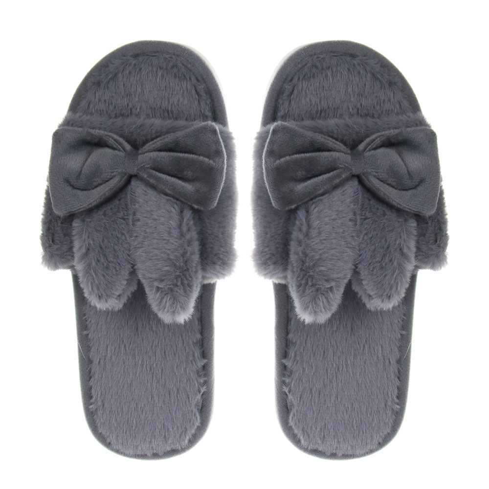 Обувь домашняя с ушками, размер 38-39, цвет серый, #5 - #2