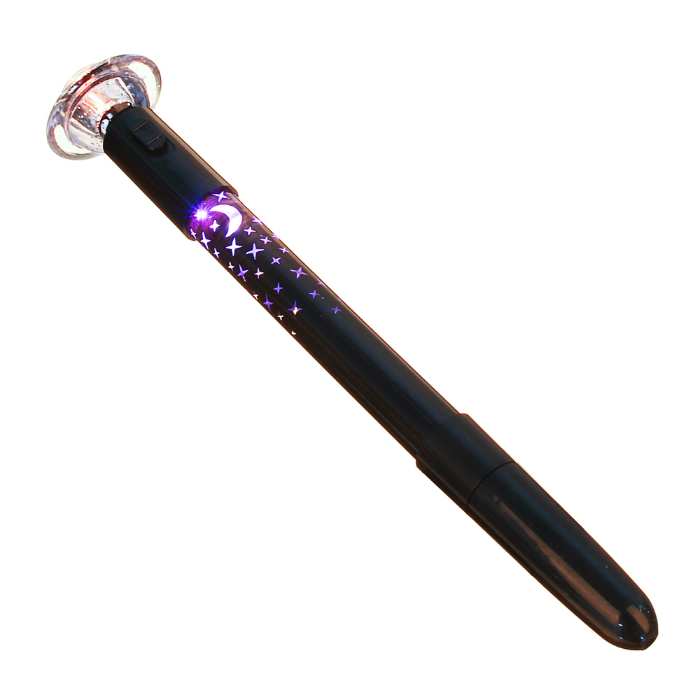 Ручка шариковая синяя, наконечник в форме НЛО, внутренняя подсветка наконечника и корпуса, 18см, пл. - #1