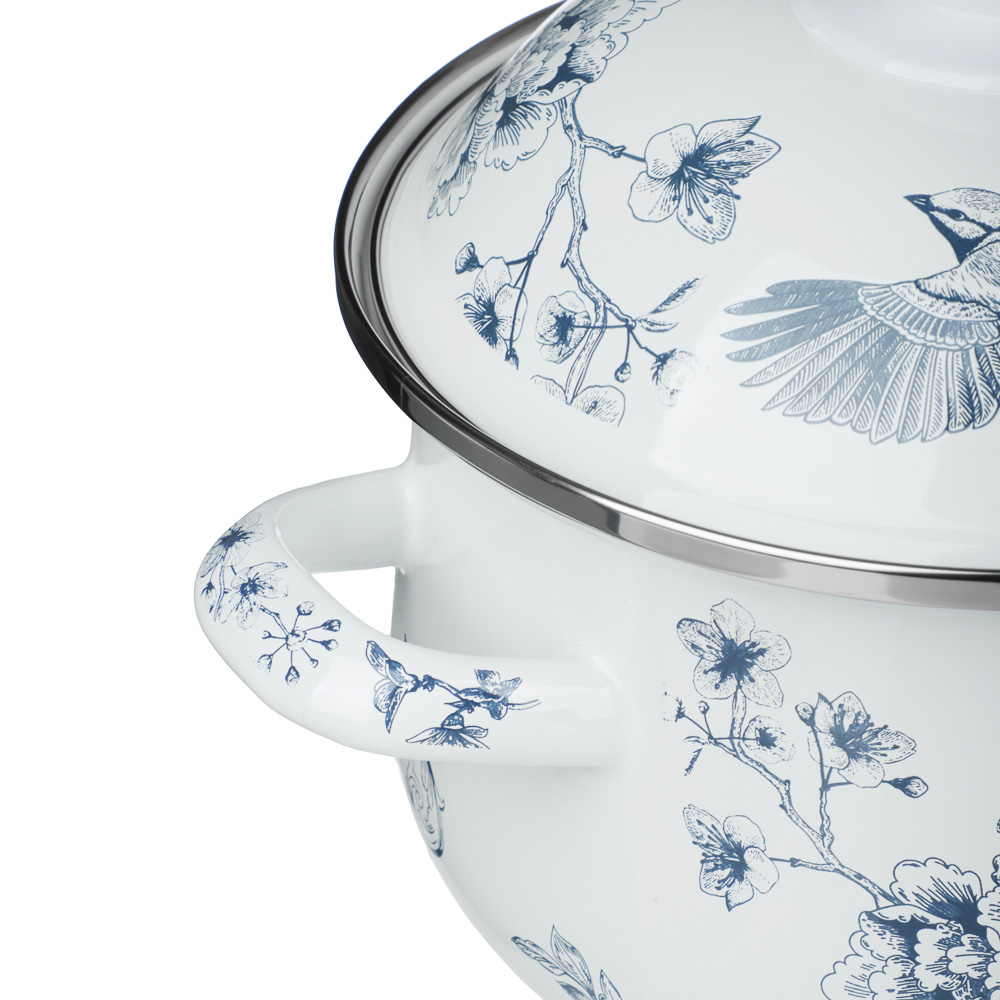 Кастрюля эмалированная тм VETTA Флорал, 18см, 2л, индукция - #3