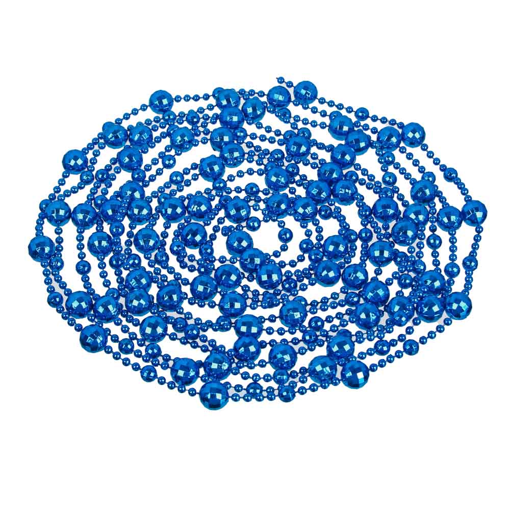 СНОУ БУМ Бусы декоративные, формовые шары разных диаметров, 500 см, пластик, цвет голубой (А13) - #3
