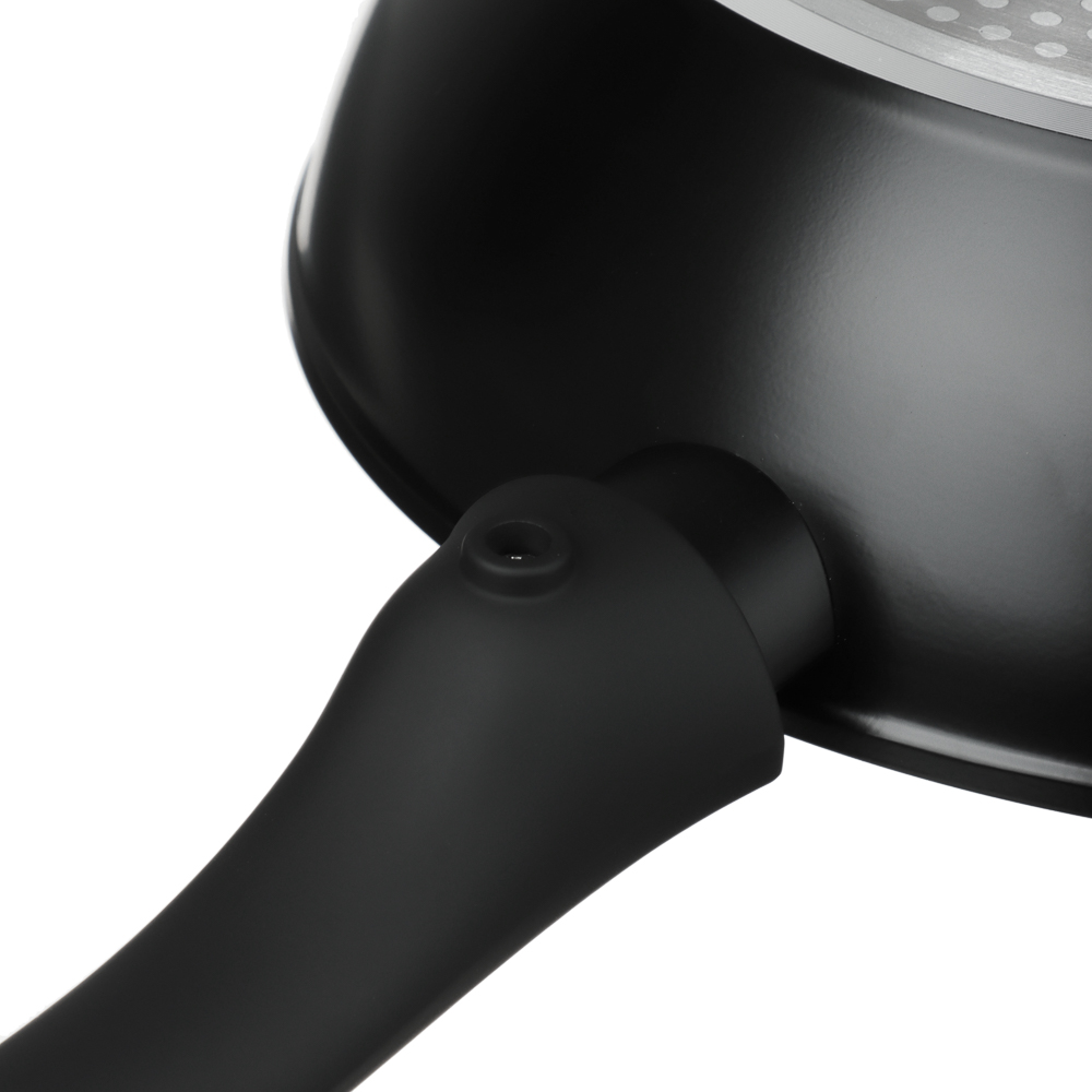 Сковорода глубокая литая тм SATOSHI Оникс с крышкой d28см, антипр.покр. мрамор, съем. ручка, индук. - #10