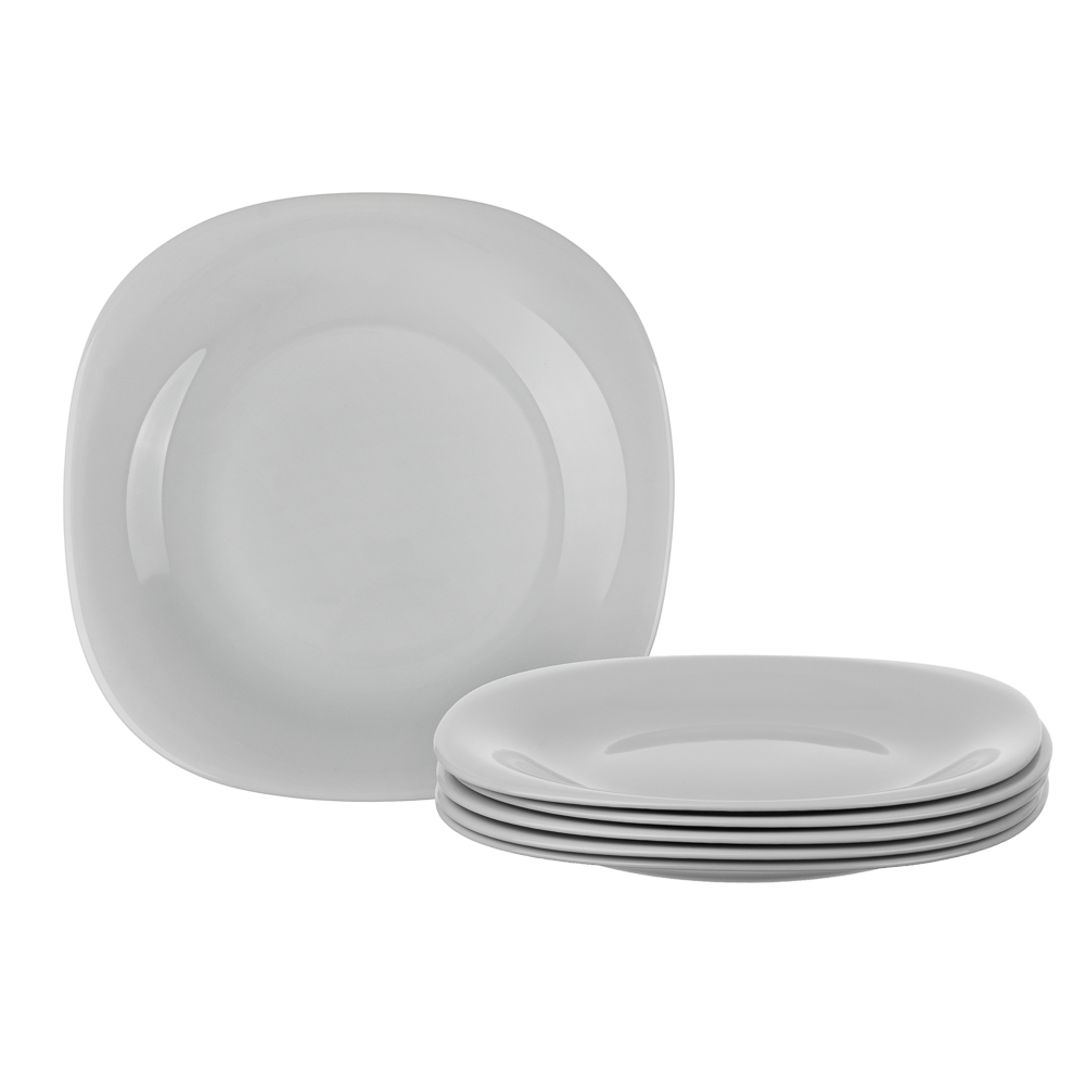 MILLIMI Грей Набор столовой посуды 19 пр., опаловое стекло, квадратный - #2