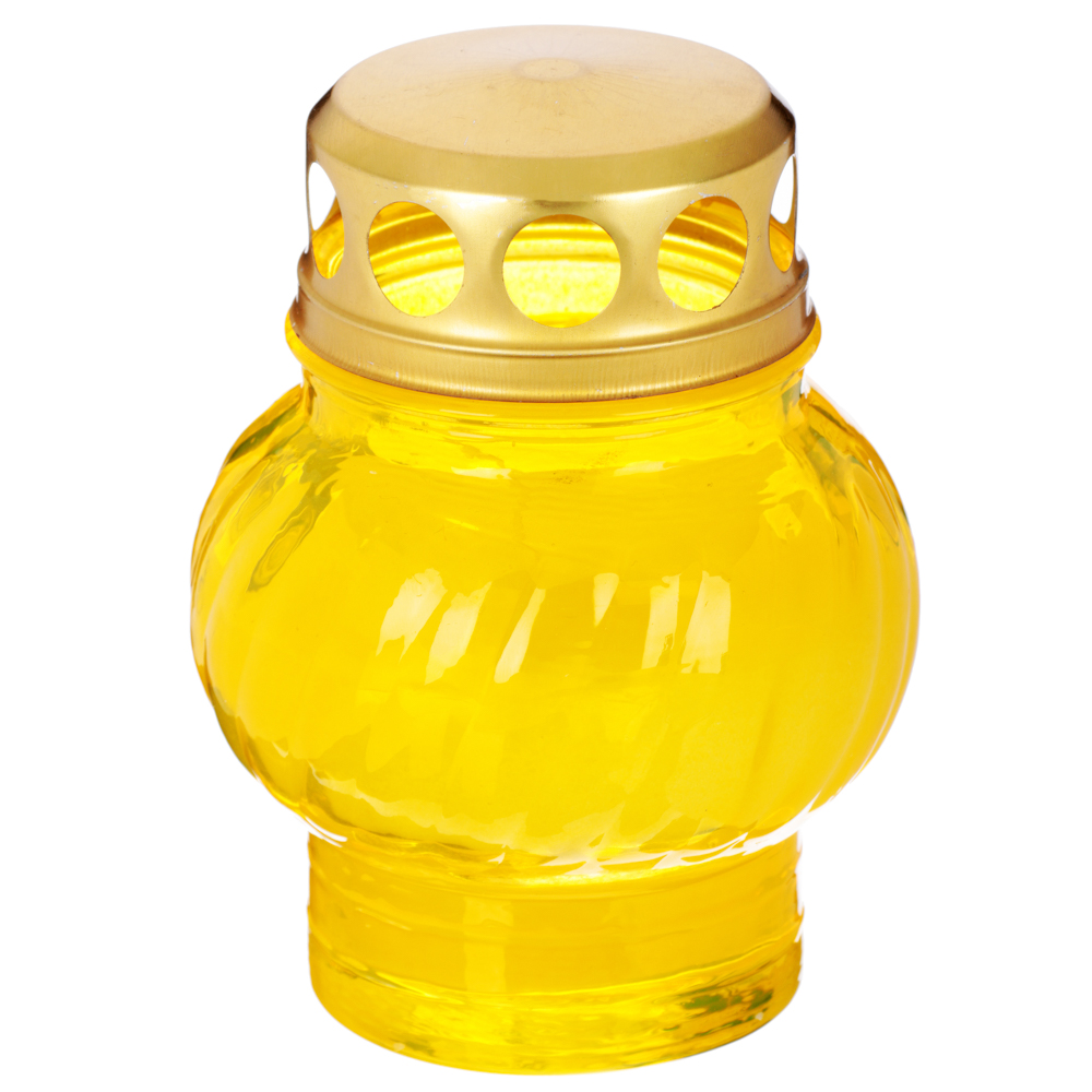 Свеча парафиновая поминальная в стеклянном подсвечнике, 9,1х8,3см, 4 цвета - #2