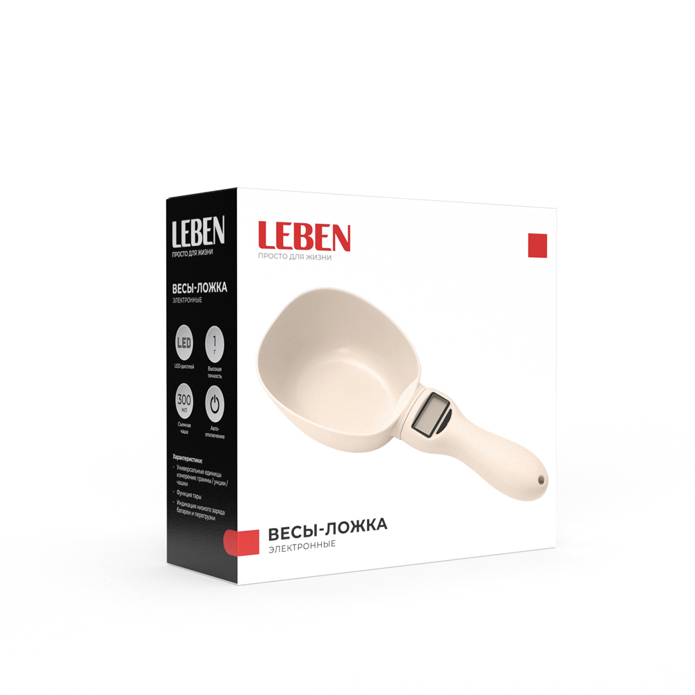 LEBEN Весы-ложка электронная, чаша 300мл, точность 1гр, LED дисплей, CR2032 (в компл.) - #2