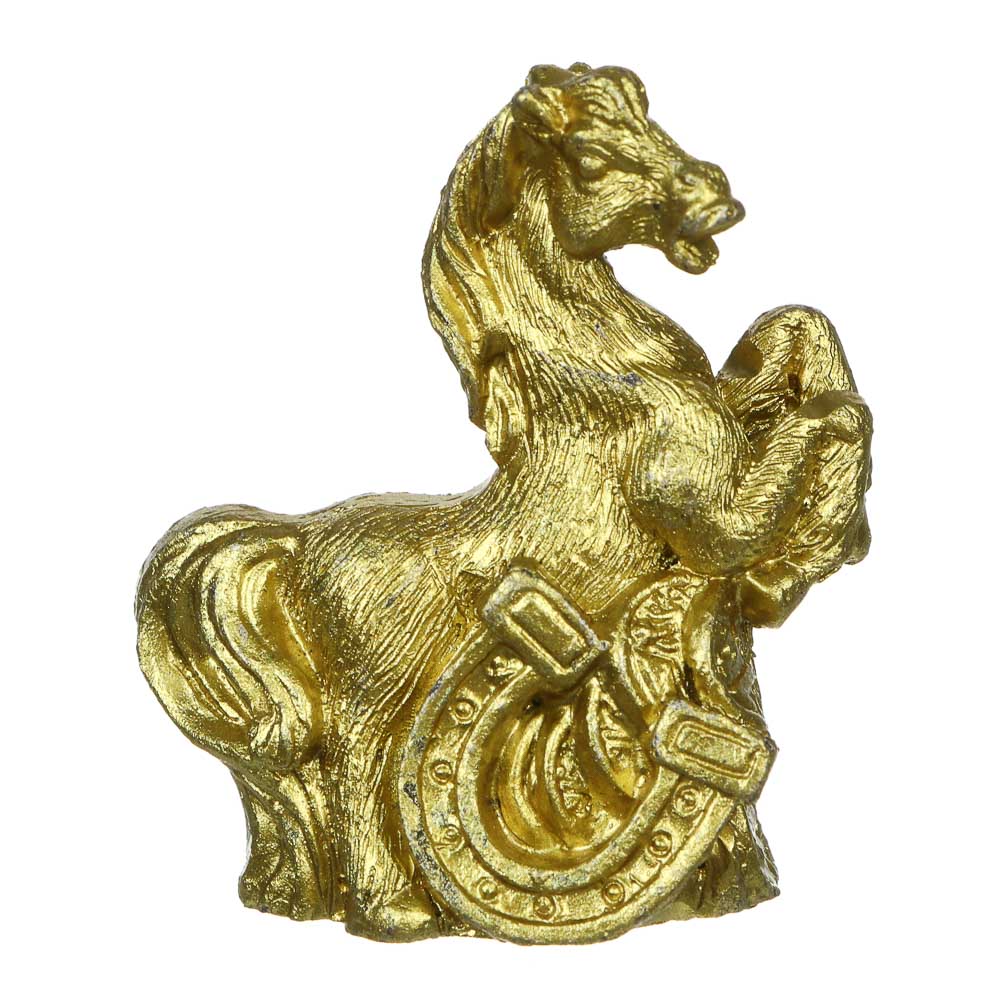 СНОУ БУМ Фигурка лошадки 4,5x2x5 см, золотой, полистоун - #1