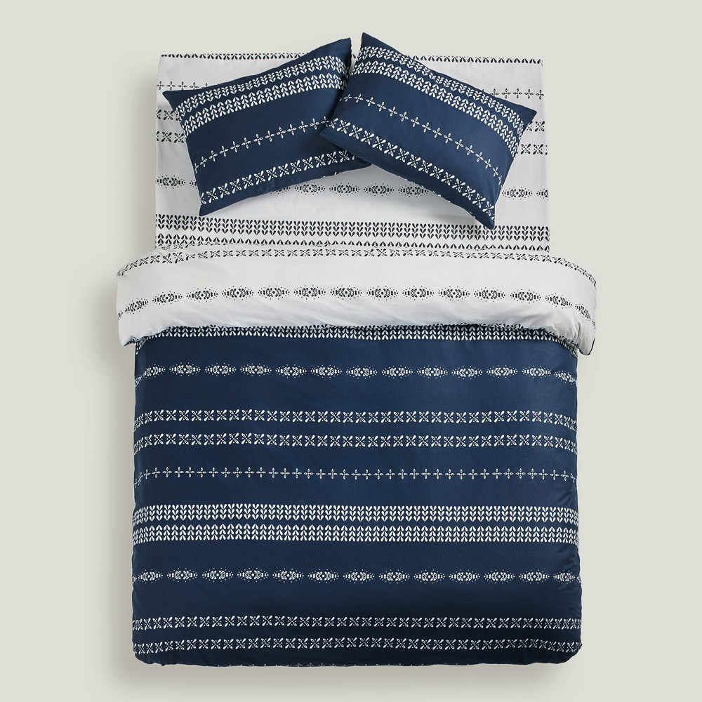 PROVANCE Нэви Комплект постельного белья евро (4 предмета), поплин, 100% хлопок, синий - #3