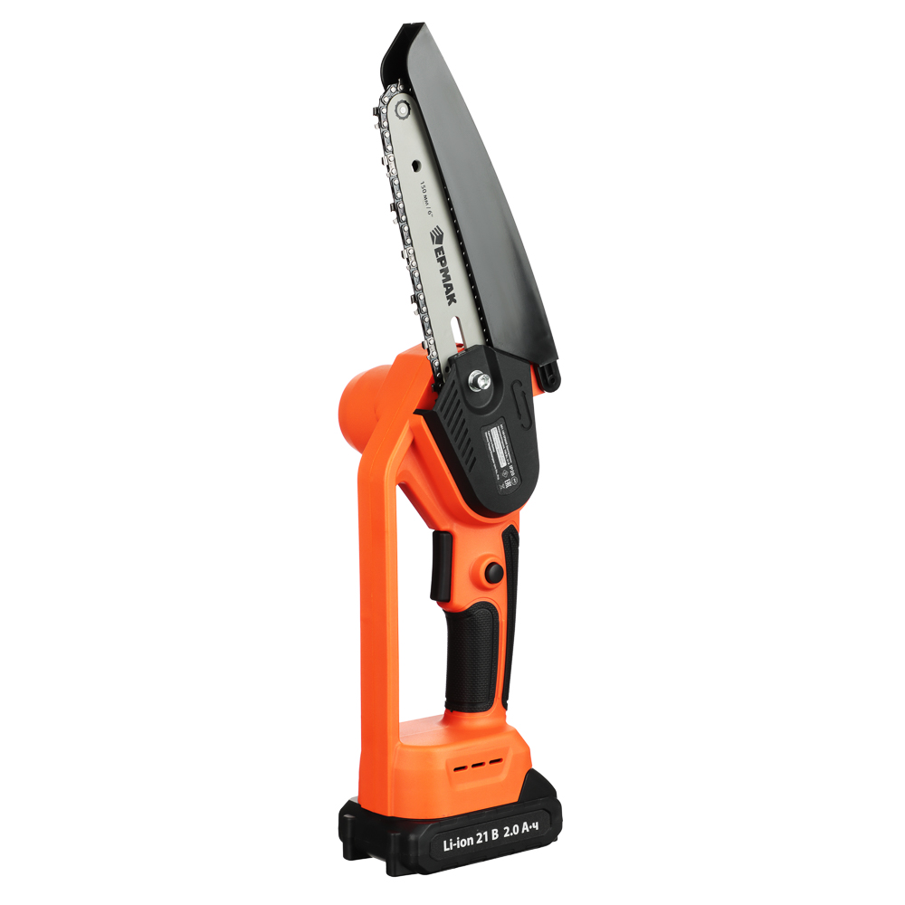 ЕРМАК Электропила аккумуляторная, 1АКБ, шина 150мм, бесщеточная, пластик.кейс, 2.0А*ч Li-ion - #4