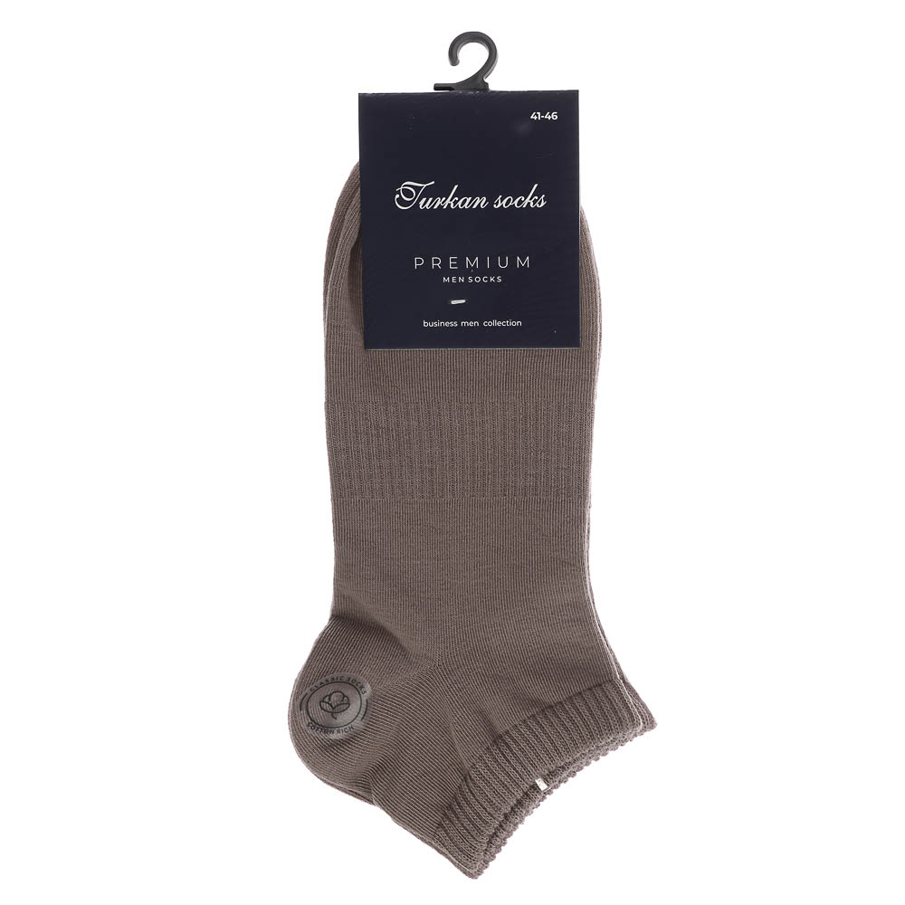 Носки мужские короткие бесшовные, тм Turkan, р. 41-46, 90%хлопок, 8% п/а, 2%лайкра,цвета в ас-те,720 - #5