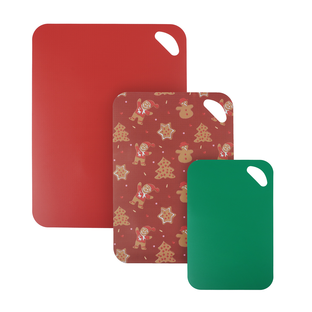 Набор досок разделочных гибких 3шт "Новогодний" 38х29см, 33,5х24см, 29х19см, пластик - #1