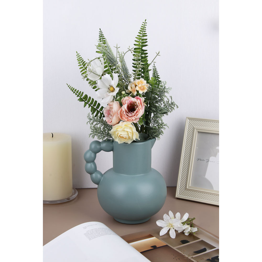 Ваза керамическая, 16x18,5x19 см, керамика, цвет синий - #6