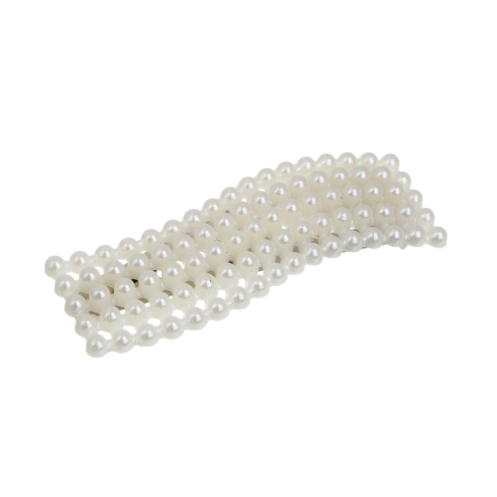 Зажим для волос со стразами 2шт, тм ЮНИLOOK, 6-8см, металл, искусствен. жемчуг, 6 дизайнов, #14 - #3