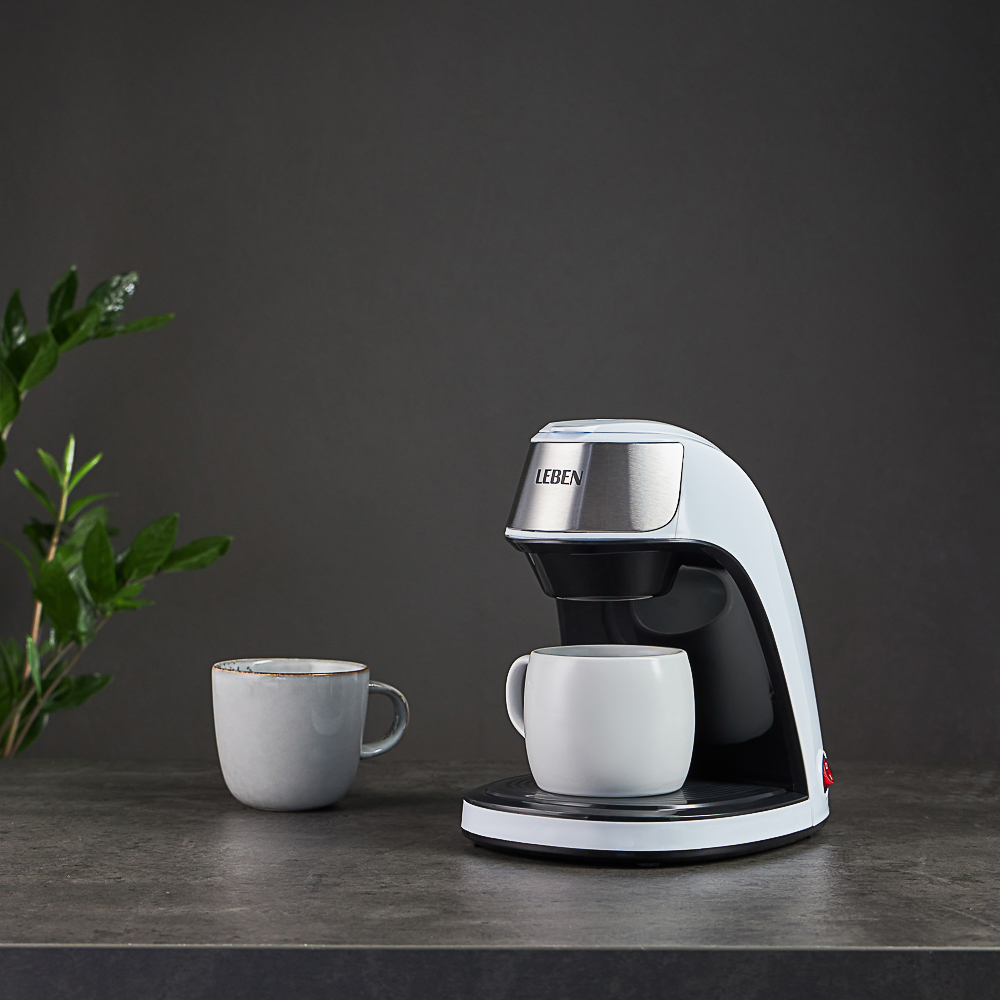 LEBEN Кофеварка капельная 500Вт, 240 мл, керамическая чашка, белый - #14