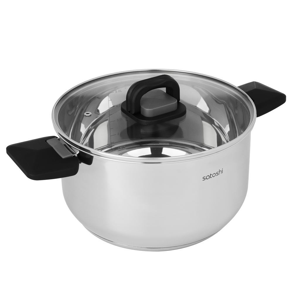 Кастрюля тм SATOSHI Манн 24х13,5см. 6,5л. со стекл. крышкой, индукция - #3