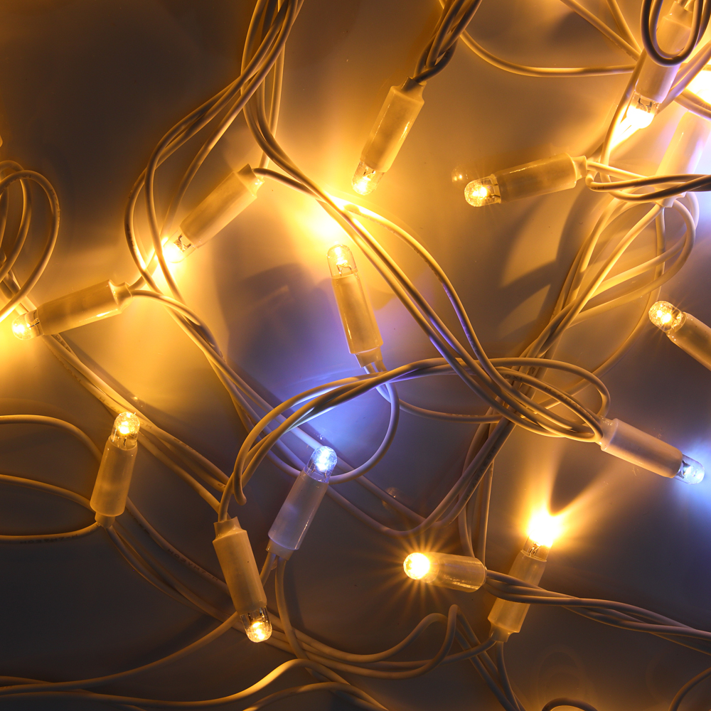 BY Эл.гирлянда бахрома уличная, 3x0.6х0.4м, 100LED,белый,пост.свеч.,ПВХ белый,коннект,IP65,220В - #1