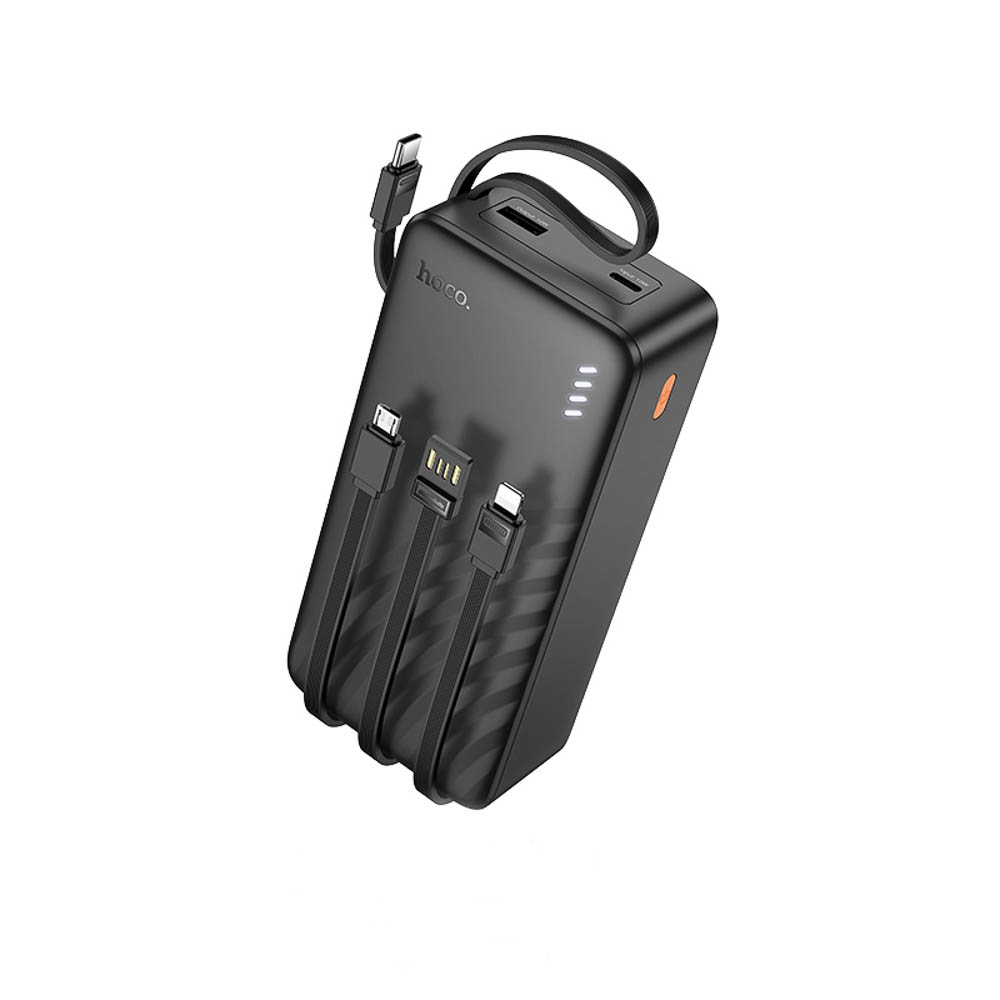 Аккумулятор мобильный hoco. модель J146B 30000мАч, 4 кабеля, черный - #1