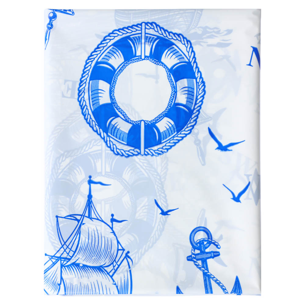 VETTA Шторка для ванной, ПВД, 180x180см, "Парусник", бело-синий - #2