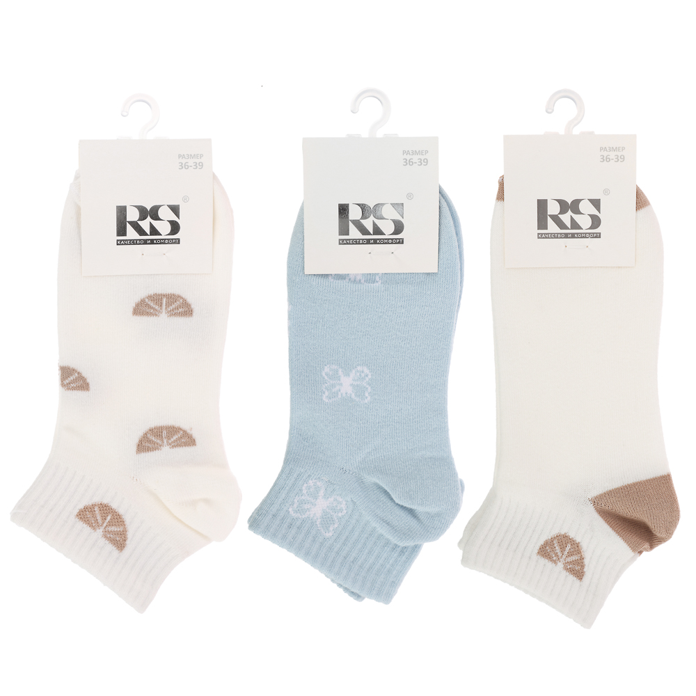 RS Носки женские, р. 36-39, 78% хлопок, 20% спандекс, 2% латекс, R146, разноцветные - #6