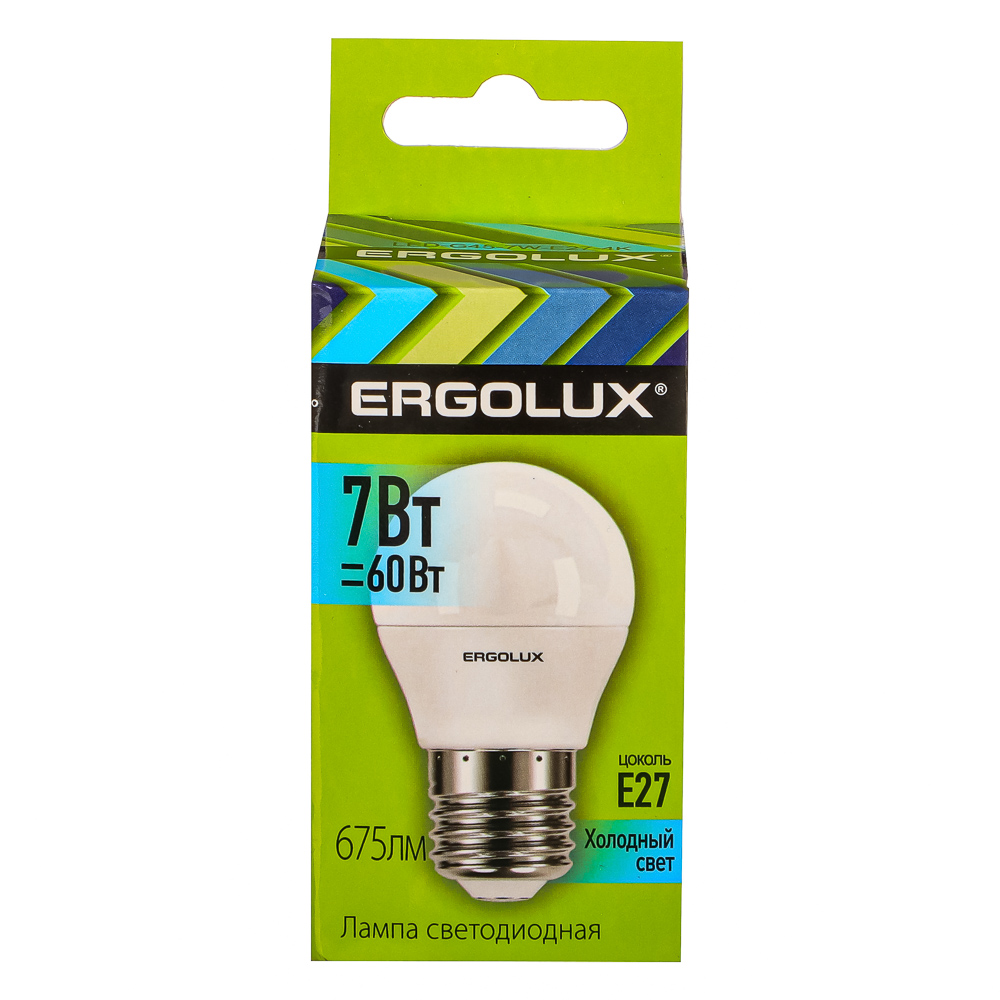 Ergolux LED-G45-7W-E27-4K (Эл.лампа светодиодная Шар 7Вт E27 4500K 172-265В), 12145 - #4